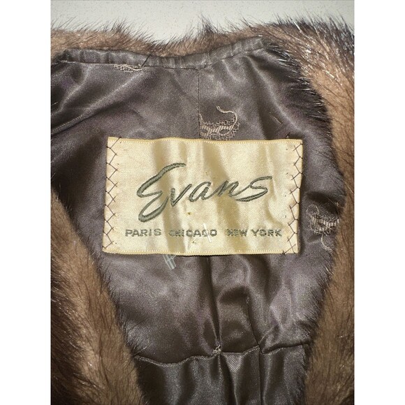 Vintage 20's Evans Chicago Fur Mink Stole Collar Wrap Shawl Camel Fully Lined - Picture 2 of 15